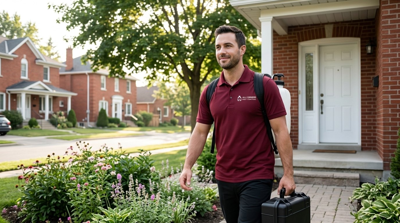 An All Corners technician arriving at a Hamilton home
